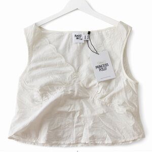 Princess Polly Ivory Scalloped Tank Top